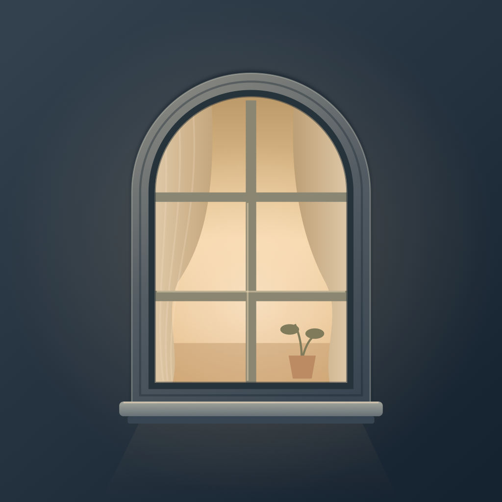 A warm window at night
